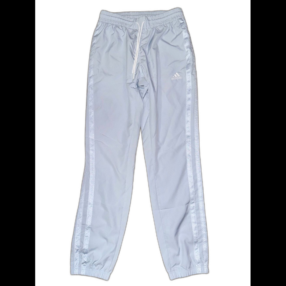 adidas Light Gray Jogger Track Pants with White Stripes